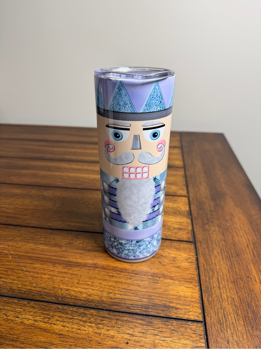 Decorative Nutcracker Travel Tumbler in Lavender and Light Blue